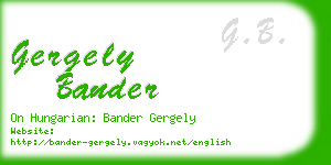 gergely bander business card